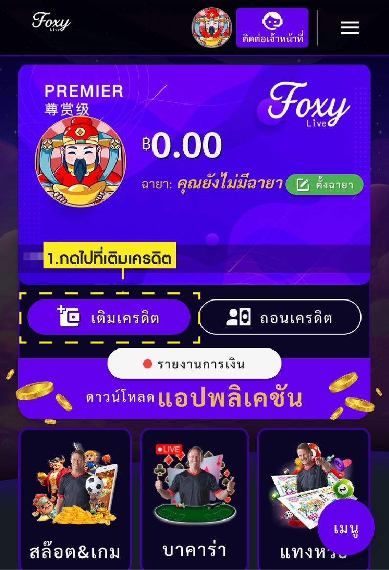 วิธีเติมเครดิต 1